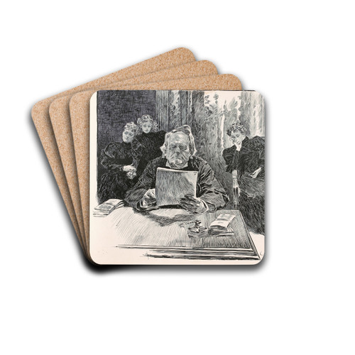Reading the will by Charles Dana Gibson Drink Coasters - set of 4