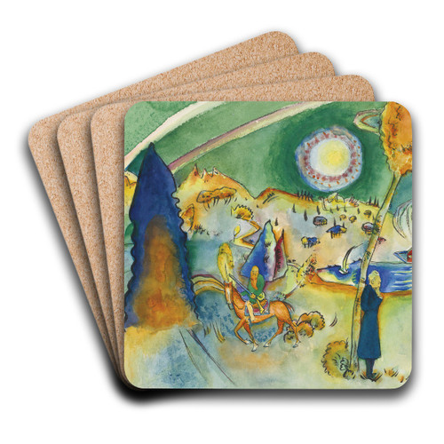 Aquarell fr Poul Bjerre by Wassily Kandinsky Art Drink Coaster set