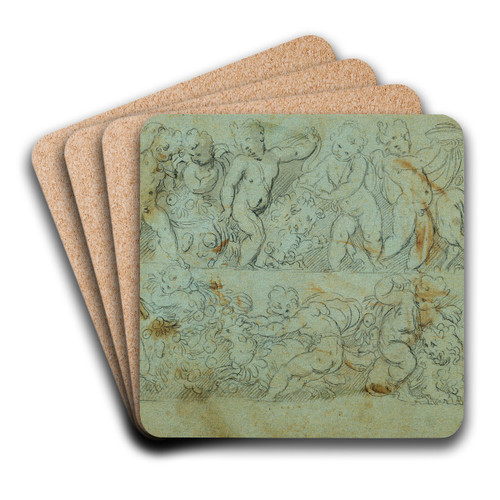 Frieze of Putti by Paolo Farinati Art Drink Coaster set