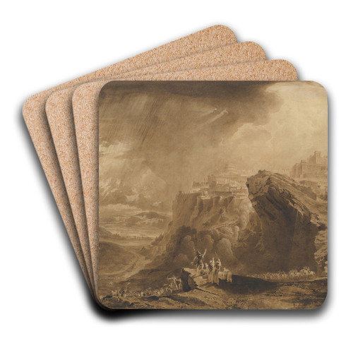 Joshua Commanding the Sun to Stand Still Upon Gibeon by John Martin Art Drink Coaster set