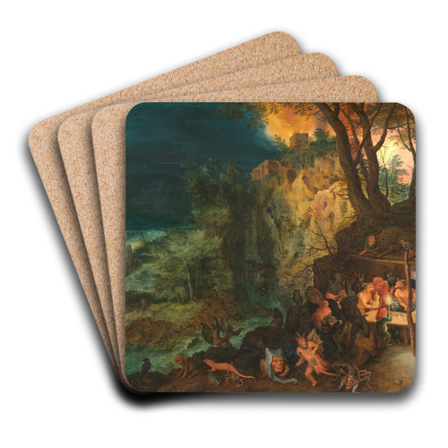 The temptation of St. Anthony by Jan Brueghel Art Drink Coaster set