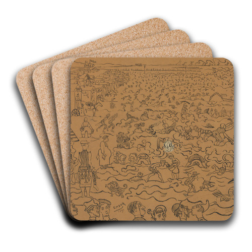 De baden van Oostende by James Ensor Art Drink Coaster set