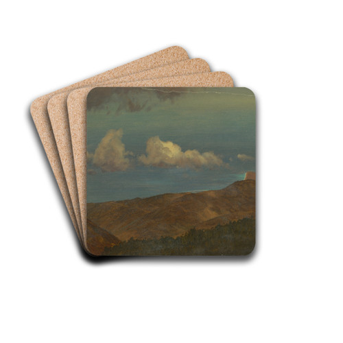 Hilly Landscape by Frederic Edwin Church Drink Coasters - set of 4