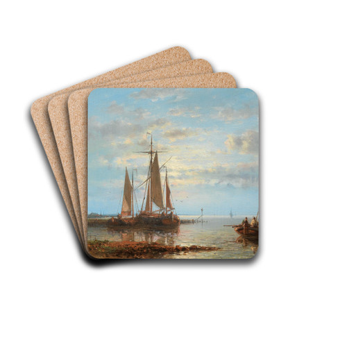 Sailing Boats on Rough Seas by Abraham Hulk Drink Coasters - set of 4