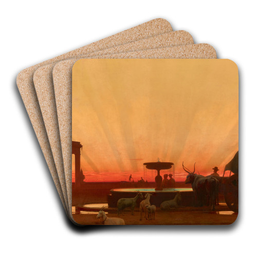 Sunset by William Rimmer Art Drink Coaster set