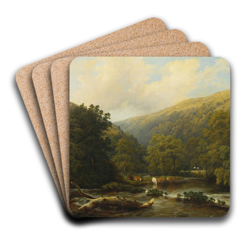 Monsale Dale, Derbyshire by Thomas Baker Art Drink Coaster set