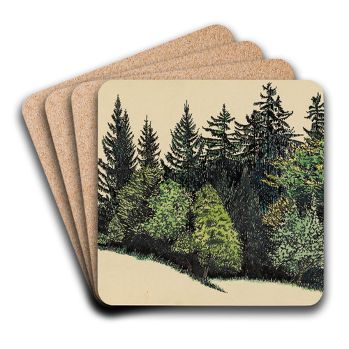 Ohne Titel (Waldstck) by Karl Wiener Art Drink Coaster set