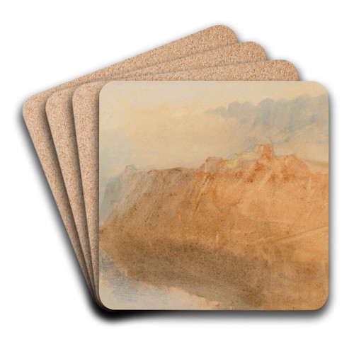 The fortress of Ehrenbreitstein from across the Rhine by Joseph Mallord William Turner Art Drink Coaster set The fortress of Ehrenbreitstein from across the Rhine by Joseph Mallord William Turner Art Drink Coaster set