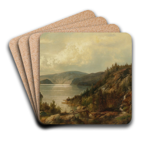 The Old Bridge by Hermann Ottomar Herzog Art Drink Coaster set
