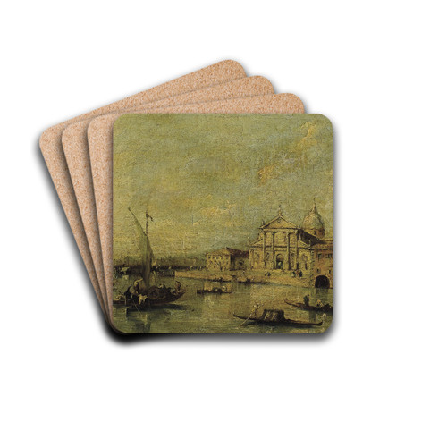 View of San Giorgio Maggiore by Manner of Francesco Guardi Drink Coasters - set of 4