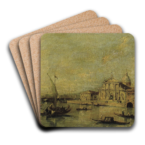 View of San Giorgio Maggiore by Manner of Francesco Guardi Art Drink Coaster set