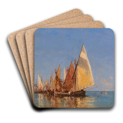 Vue de Venise avec San Giorgio Maggiore by Flix Ziem Art Drink Coaster set Vue de Venise avec San Giorgio Maggiore by Flix Ziem Art Drink Coaster set