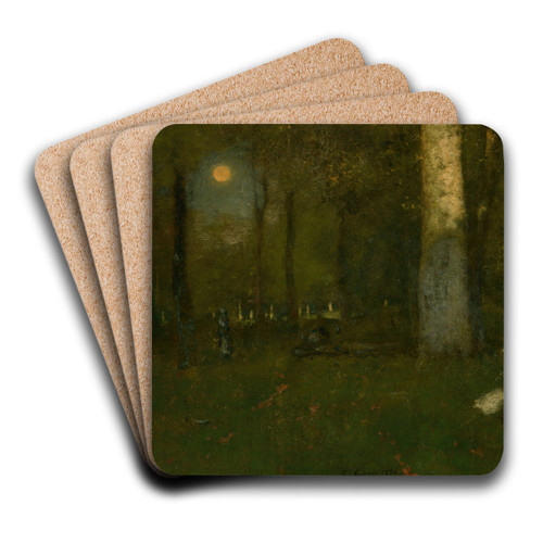 Picnic in the Woods, Montclair, New Jersey by George Inness Art Drink Coaster set
