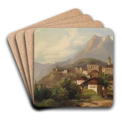 Blick auf Pilatus mit Tomlishorn by Johann Wilhelm Jankowski Art Drink Coaster set