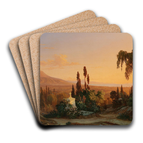 A View of the Gulf of Naples from Posillipo by Carl Wilhelm Gtzloff Art Drink Coaster set A View of the Gulf of Naples from Posillipo by Carl Wilhelm Gtzloff Art Drink Coaster set