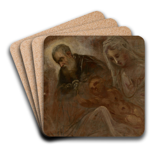 The Holy Family with the Young Saint John theBaptist by Jacopo Tintoretto Art Drink Coaster set The Holy Family with the Young Saint John theBaptist by Jacopo Tintoretto Art Drink Coaster set