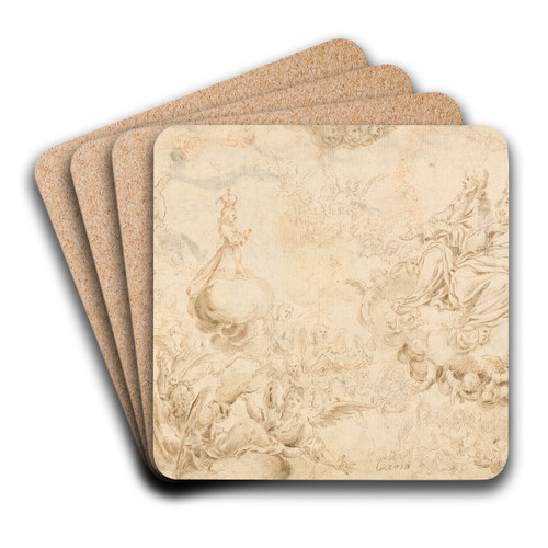 The Holy Infant Adoring the Trinity by Alonso Cano Art Drink Coaster set