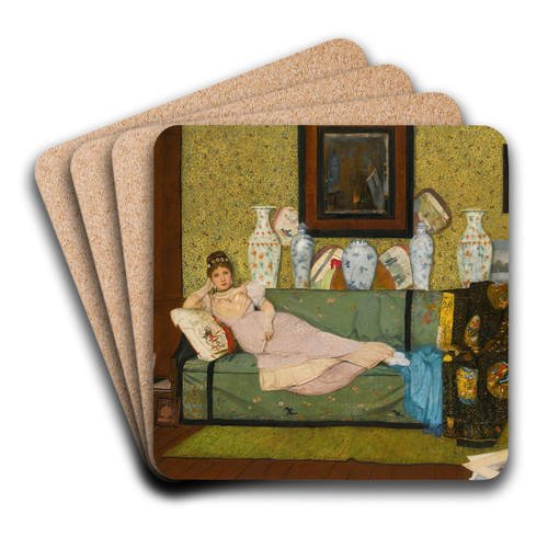 A Reverie, In The Artist's House by John Atkinson Grimshaw Art Drink Coaster set A Reverie, In The Artist's House by John Atkinson Grimshaw Art Drink Coaster set