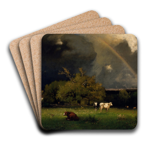 The Rainbow by George Inness Art Drink Coaster set