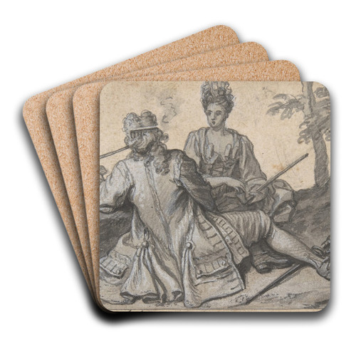 Tte  Tte by Claude Simpol Art Drink Coaster set