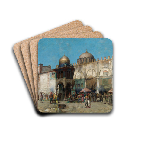 A Mosque by Alberto Pasini Drink Coasters - set of 4