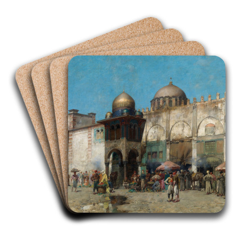 A Mosque by Alberto Pasini Art Drink Coaster set