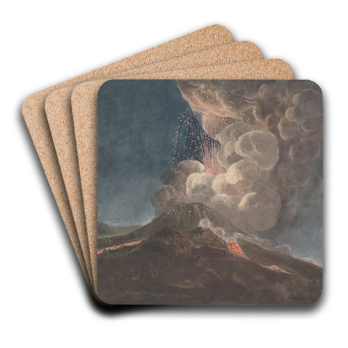 Vesuvius in Eruption by Isaac Weld Art Drink Coaster set Vesuvius in Eruption by Isaac Weld Art Drink Coaster set