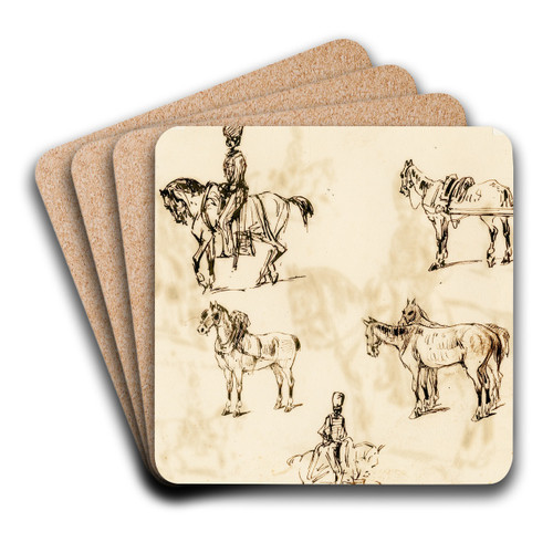 Ruiters, paarden, e.a by Pieter van Loon Art Drink Coaster set