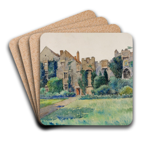 Compton Castle, Devonshire, England by Cass Gilbert Art Drink Coaster set