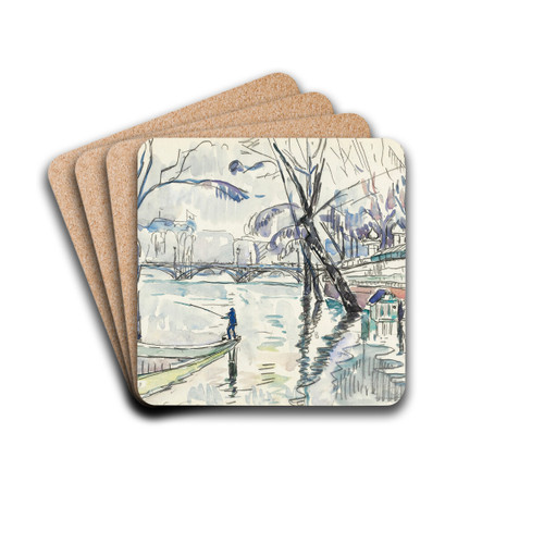 Paris, Le Pont Des Arts by Paul Signac Drink Coasters - set of 4 Paris, Le Pont Des Arts by Paul Signac Drink Coasters - set of 4