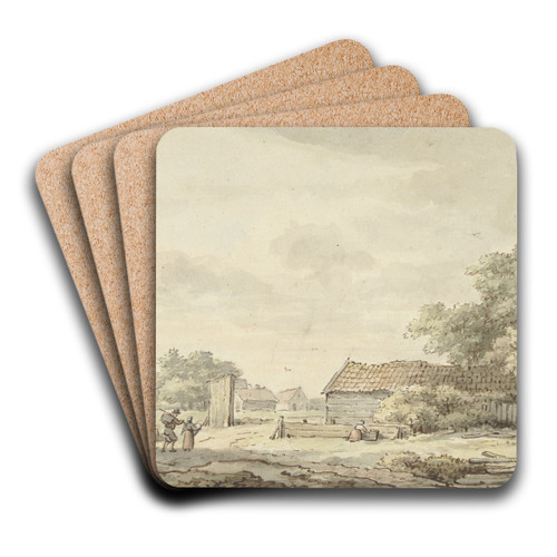 Landschap met boerderijen by Cornelis Buys Art Drink Coaster set
