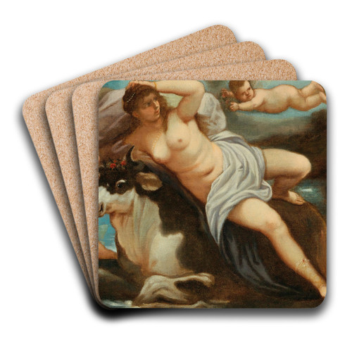 The Rape of Europa by Neapolitan School Art Drink Coaster set