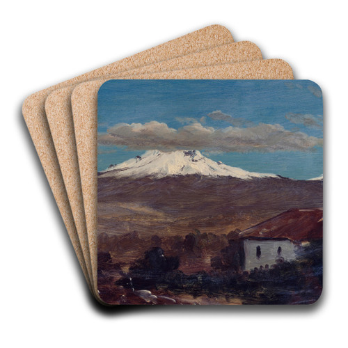 Mount Chimborazo Shown From Riobamba, Ecuador by Frederic Edwin Church Art Drink Coaster set Mount Chimborazo Shown From Riobamba, Ecuador by Frederic Edwin Church Art Drink Coaster set