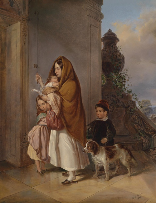 Mutter mit ihren Kindern in Not (1848) by Elisabeth Modell Art Print Download