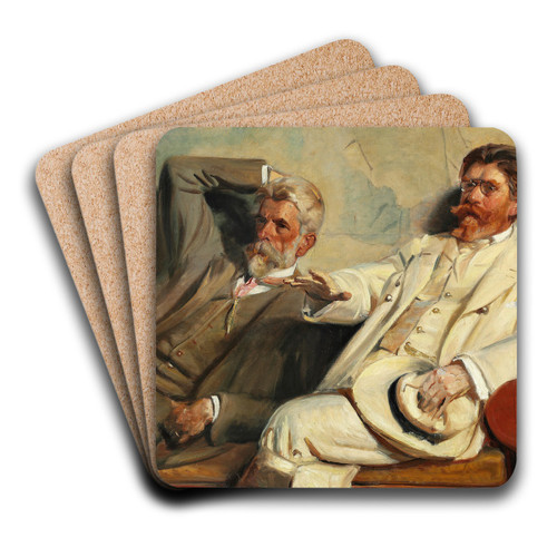 Art critics. Study by Michael Ancher Art Drink Coaster set