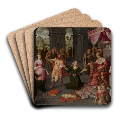 The judgement of Solomon by Claes Jacobsz. van der Heck Art Drink Coaster set The judgement of Solomon by Claes Jacobsz. van der Heck Art Drink Coaster set