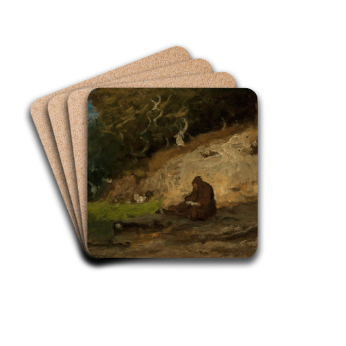 The Hermit by George Inness Drink Coasters - set of 4