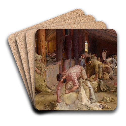 Shearing the rams by Tom Roberts Art Drink Coaster set Shearing the rams by Tom Roberts Art Drink Coaster set