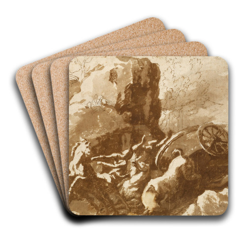 The Death of Hippolytus by Nicolas Poussin Art Drink Coaster set