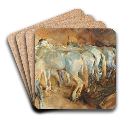 Bus Horses in Jerusalem by John Singer Sargent Art Drink Coaster set