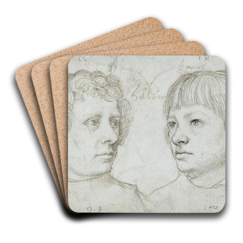Ambrosius and Hans by Hans Holbein The Elder Art Drink Coaster set Ambrosius and Hans by Hans Holbein The Elder Art Drink Coaster set