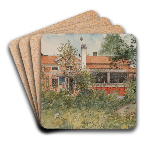 The Cottage by Carl Larsson Art Drink Coaster set