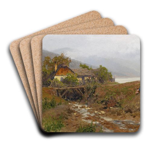 Blick bei Weienkirchen ber die Donau by Heinrich Tomec Art Drink Coaster set