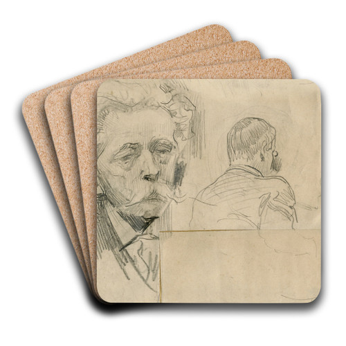 Kees Smout, beeldhouwer, en onbekende by Nicolaas van der Waay Art Drink Coaster set