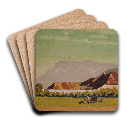 Ferme dans un paysage du Dauphin by Pierre Bonnard Art Drink Coaster set