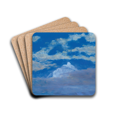 Cloud Study With Mountain Peak by Albert Bierstadt Drink Coasters - set of 4