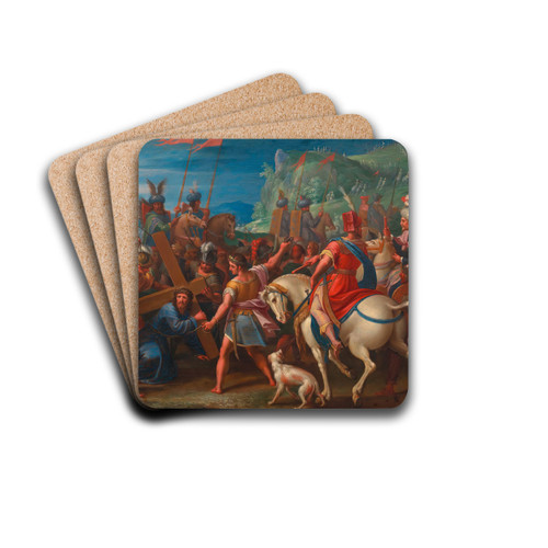 Christ carrying the cross by Christoph Schwarz Drink Coasters - set of 4