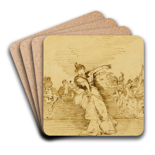 Sketch after 'El Jaleo' by John Singer Sargent Art Drink Coaster set