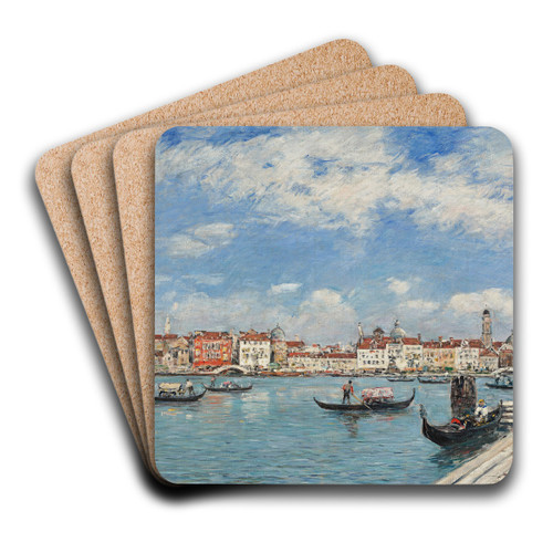 Venise, vue prise de San Giorgio by Eugne Boudin Art Drink Coaster set Venise, vue prise de San Giorgio by Eugne Boudin Art Drink Coaster set