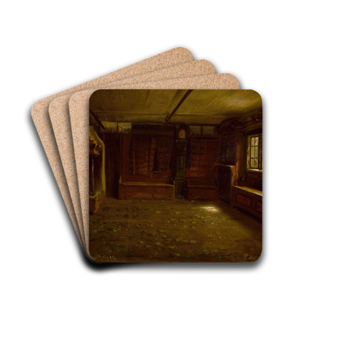 Farm Interior by Adolph Tidemand Drink Coasters - set of 4